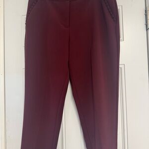 Zac & Rachel Deep Burgundy Ankle Pants